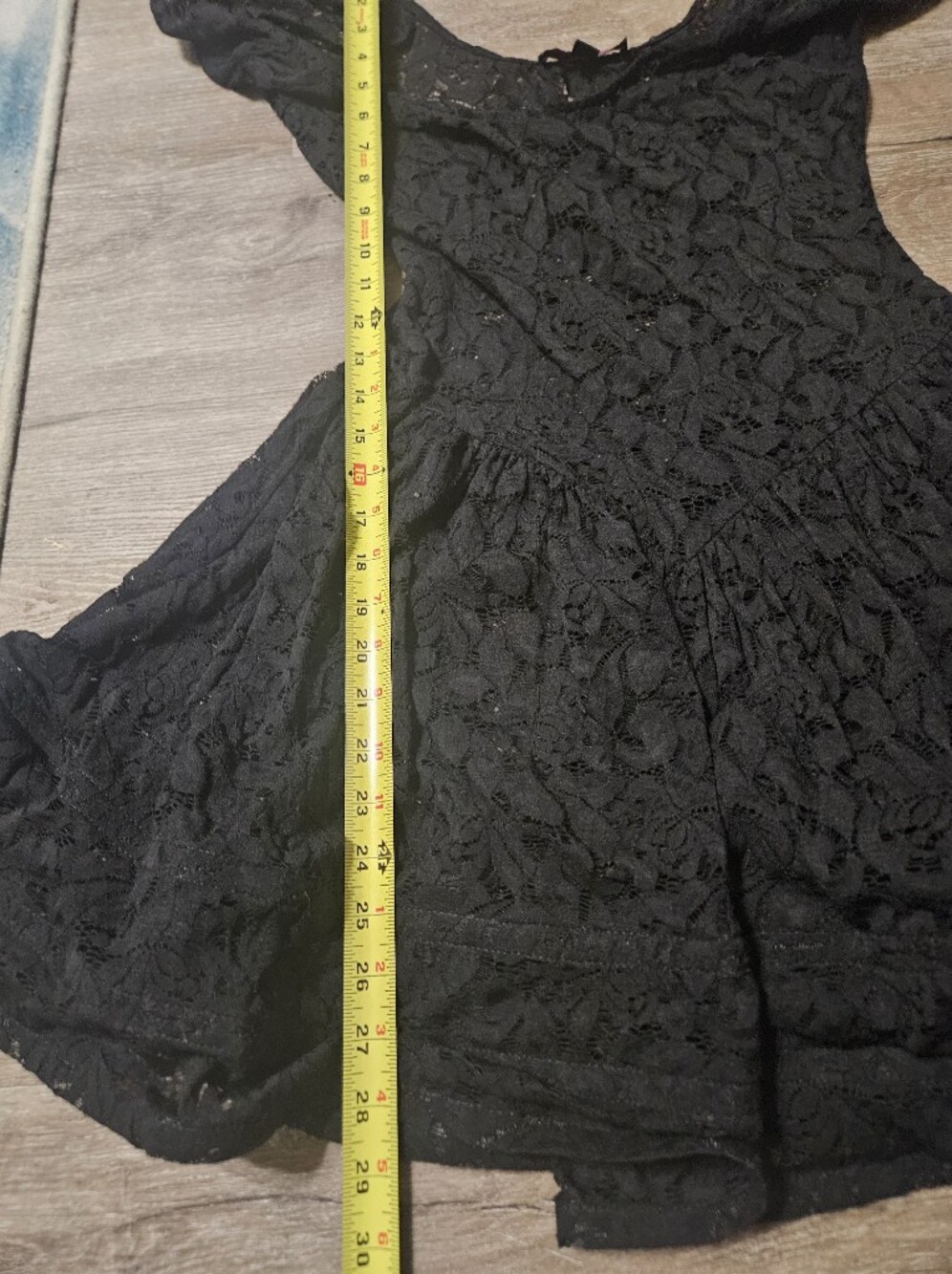 *Vintage* Betsey Johnson Black Lace Off-Shoulder Mini Dress - Picture 4 of 6